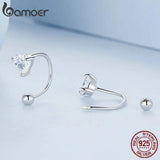 925 Sterling Silver Heart Zircon Stud Earrings BSE697