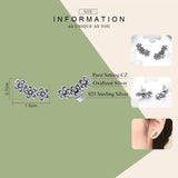 925 Silver Daisy Flower CZ Stud Earrings Women's Jewelry Gift