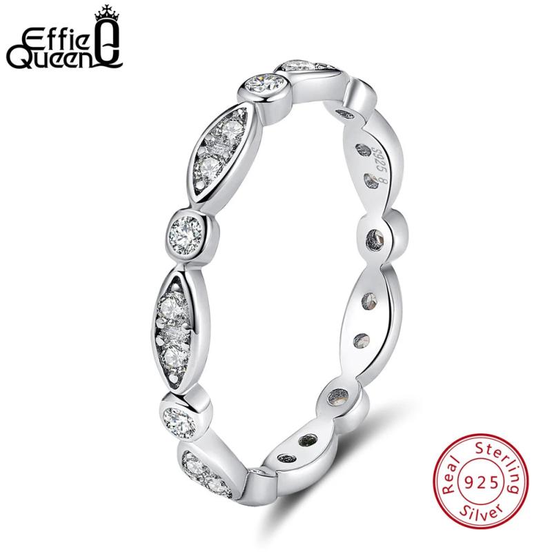 925 Silver Rings Women AAA Zircon Propose Wedding Jewelry Gift BR71