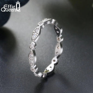 925 Silver Rings Women AAA Zircon Propose Wedding Jewelry Gift BR71