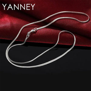 925 Sterling Silver Necklace For Women 2MM 16-30 Inches Side Snake Necklace