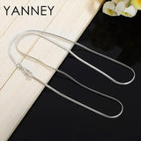 925 Sterling Silver Necklace For Women 2MM 16-30 Inches Side Snake Necklace