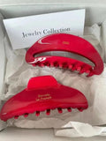 Muweordy Red Hair Clip Acetate Claw Large Size Hair Claw