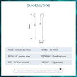 925 Silver Water Drop Stud Earrings Tassel Ear Hooks for Women