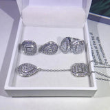 925 Silver Zircon Jewelry Set for Party and Birthday