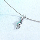 925 Silver Cat Necklace & Earrings Set for Women - Gift