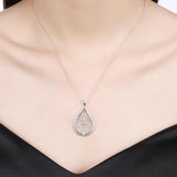 925 Silver Water Drop Pendant Necklace Earring Set