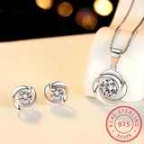 D Moissanite Diamond Jewelry Set 925 Sterling Silver Wedding Earrings Necklace