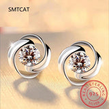 D Moissanite Diamond Jewelry Set 925 Sterling Silver Wedding Earrings Necklace