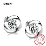 D Moissanite Diamond Jewelry Set 925 Sterling Silver Wedding Earrings Necklace