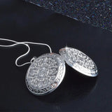 925 Silver Needle Pendant Necklace - Unique Pocket Watch Shape