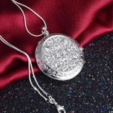 925 Silver Needle Pendant Necklace - Unique Pocket Watch Shape