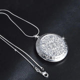 925 Silver Needle Pendant Necklace - Unique Pocket Watch Shape