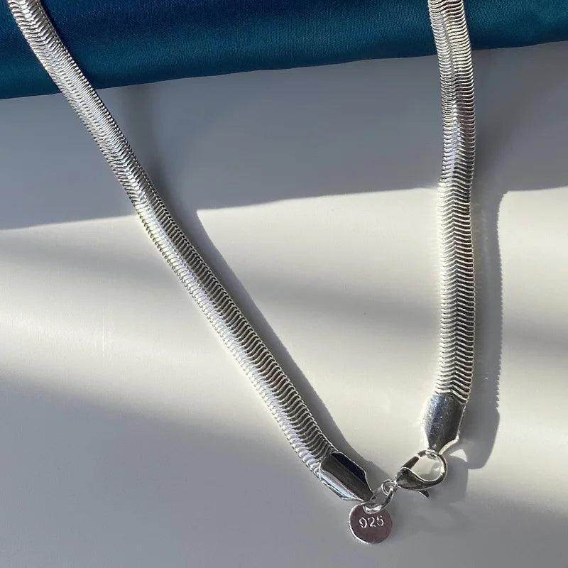 925 Silver Snake Chain 6MM Necklace Men Women Wedding Jewelry