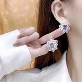 925 Silver Purple Zircon Wedding Jewelry Set