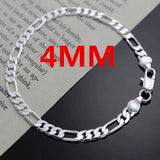 Noble 925 Sterling Silver 4MM Chain Set for Men Women - Xmas Charms Wedding