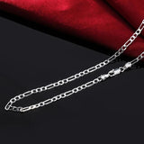 Noble 925 Sterling Silver 4MM Chain Set for Men Women - Xmas Charms Wedding