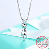 Sterling Silver Cat Earrings Necklaces Set for Wedding Party