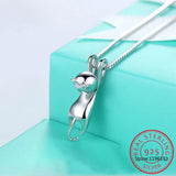 Sterling Silver Cat Earrings Necklaces Set for Wedding Party