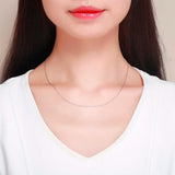 1mm Thin Sterling Silver Cross Chain Necklace Choker 18in