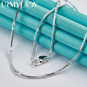 925 Silver Snake Chain Necklace 18/20 Inch Men Women Wedding Party Gift