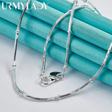 925 Silver Snake Chain Necklace 18/20 Inch Men Women Wedding Party Gift