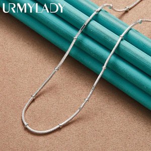 925 Silver Snake Chain Necklace 18/20 Inch Men Women Wedding Party Gift
