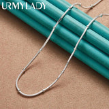925 Silver Snake Chain Necklace 18/20 Inch Men Women Wedding Party Gift