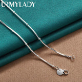 925 Silver Snake Chain Necklace 18/20 Inch Men Women Wedding Party Gift