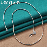 925 Silver Snake Chain Necklace 18/20 Inch Men Women Wedding Party Gift
