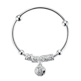 925 Silver Bells Bangles Adjustable Bracelets for Women