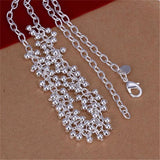 925 Silver Bracelet Necklace Set Fringe Beads Party