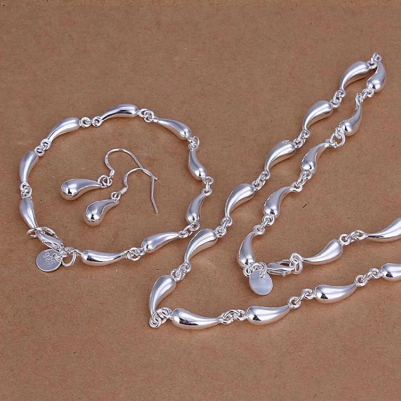 925 Silver Water Drop Women's Jewelry Set