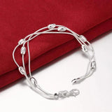 925 Sterling Silver Tassel Oval Beads Bracelet Necklace Set