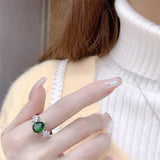 Water Drop Zircon Jewelry Set Silver 925 Lab Emerald Gemstone Wedding Gift