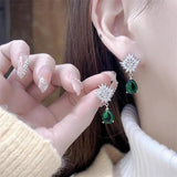 Water Drop Zircon Jewelry Set Silver 925 Lab Emerald Gemstone Wedding Gift
