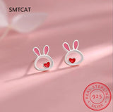 925 Sterling Silver Rabbit Necklace+Earring Set for Women
