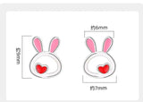 925 Sterling Silver Rabbit Necklace+Earring Set for Women