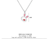 925 Sterling Silver Rabbit Necklace+Earring Set for Women