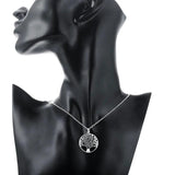 925 Sterling Silver Tree Pendant Necklace Earrings Set