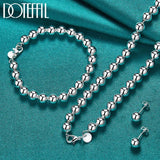 925 Silver 8mm Bead Ball Set for Woman Wedding Engagement