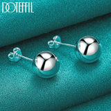925 Silver 8mm Bead Ball Set for Woman Wedding Engagement