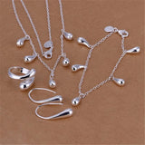 Water Drop Silver Jewelry Set for Women