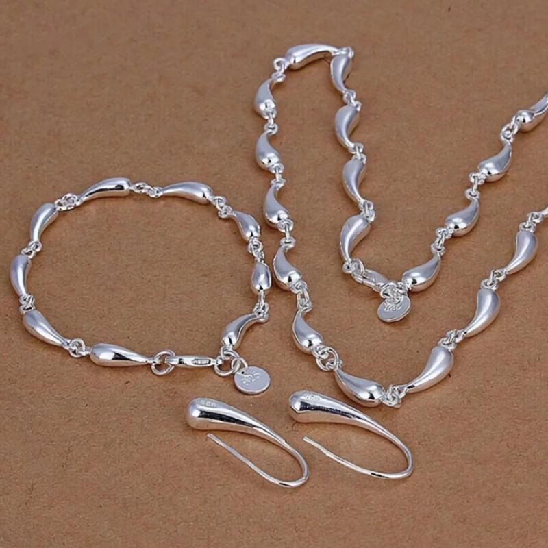925 Silver Water Drop Jewelry Set for Women
