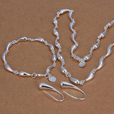 925 Silver Water Drop Jewelry Set for Women