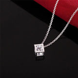 925 Silver Necklace Earrings Crystal Pendant Jewelry Set