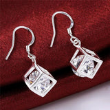 925 Silver Necklace Earrings Crystal Pendant Jewelry Set