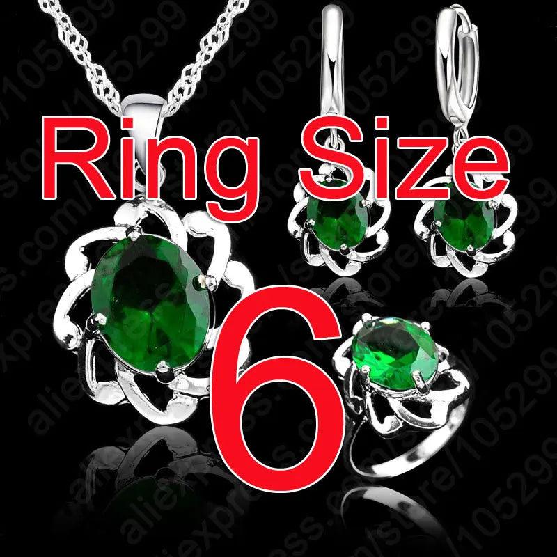 925 Silver Chains Crystal Earring/Necklace/Ring Set Wedding Set