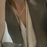 Sparkling Silver Clavicle Chain Necklace for Women