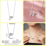 925 Silver Necklace Women Round Pave CZ Pendant Sparkling Anniversary Jewelry